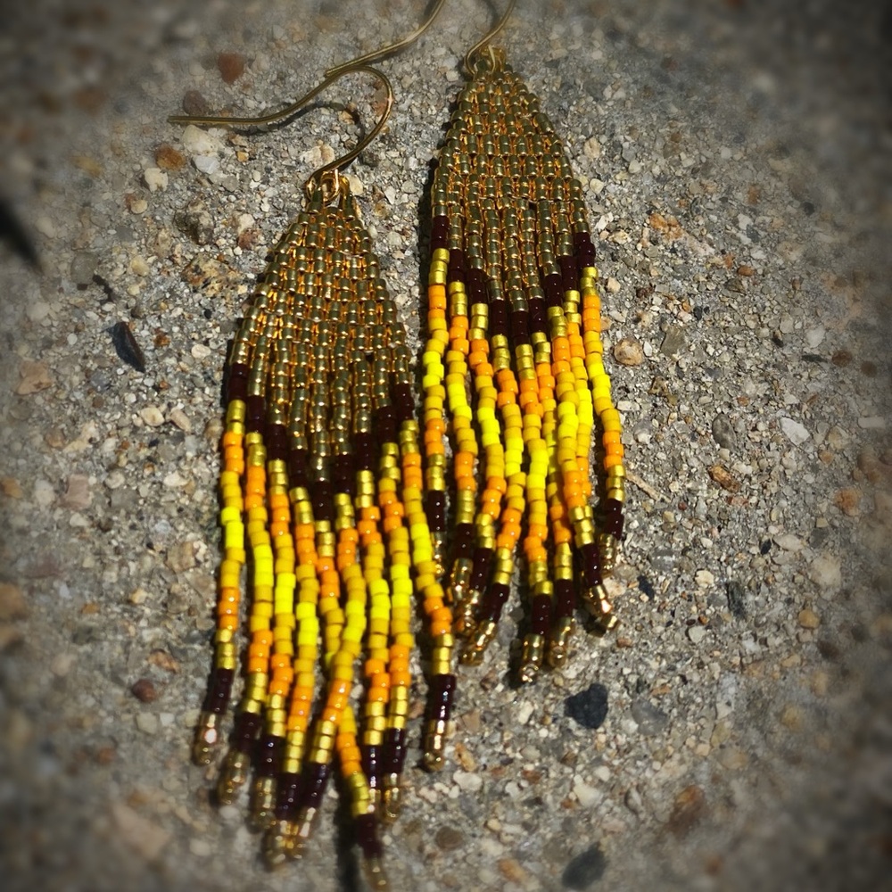 Beaded Fringe Earrings